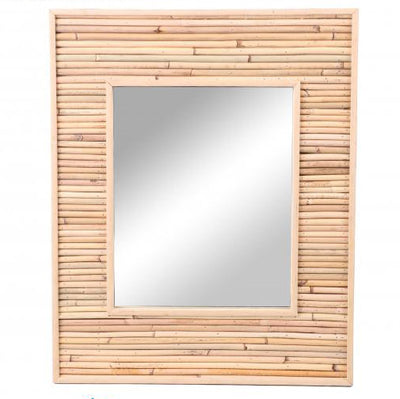 Miroir en rotin et bambou 45x55