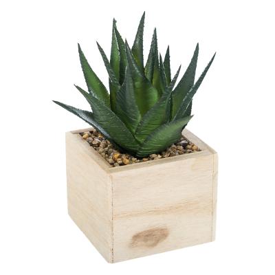Fausse plante verte pot en bois H12 N°1