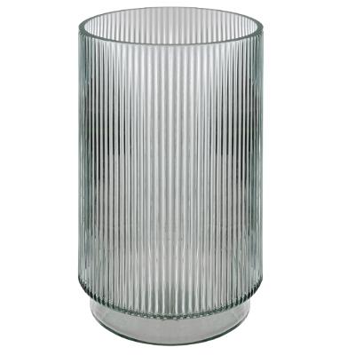 Vase en verre gris/vert H25
