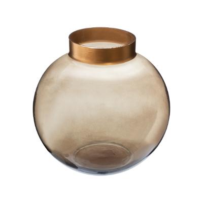 Vase en verre fumé H14