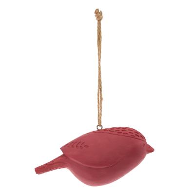 Oiseau résine L10 rouge