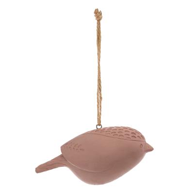 Oiseau résine L10 rose pale