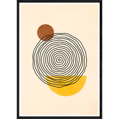 Tableau abstrait coloré avec cadre noir – Taille 32x42