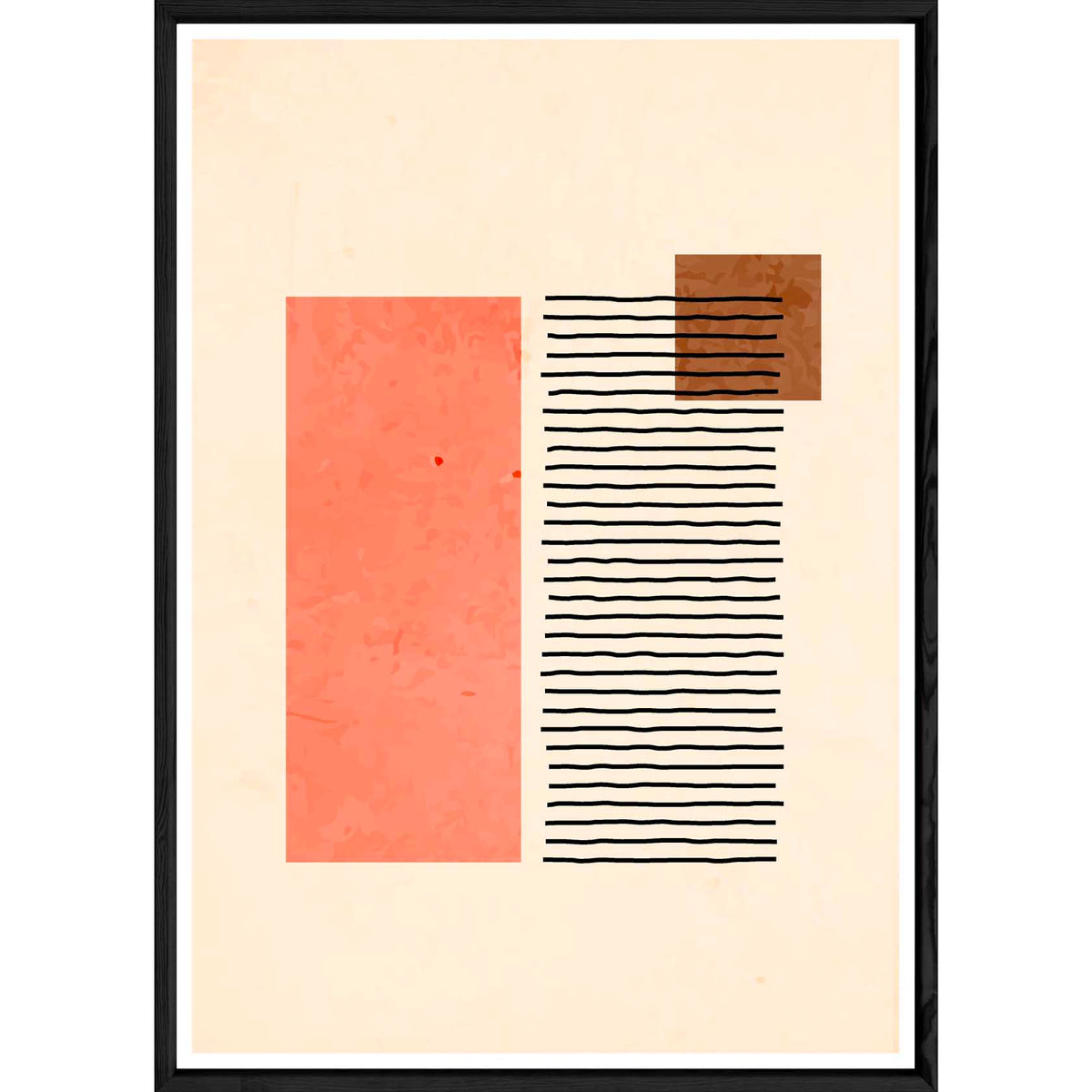 Cuadro abstracto colorido con marco negro – Tamaño 23x32