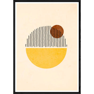Tableau abstrait coloré avec cadre noir – Taille 32x42