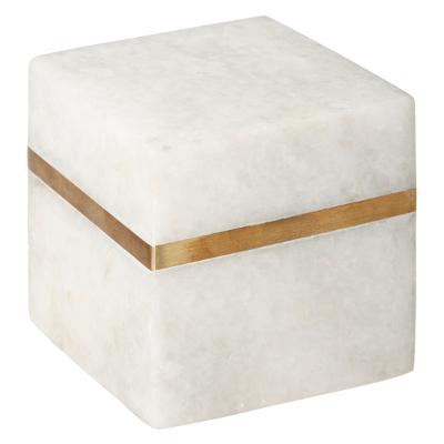 Cube en marbre et laiton 10x7