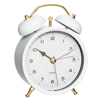 Réveil déco en métal blanc