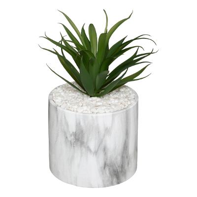 Plante en pot effet marbre blanc H18