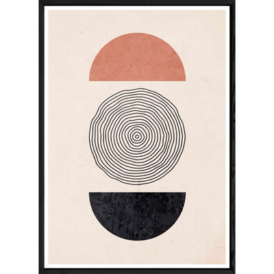 Tableau abstrait coloré avec cadre noir – Taille 32x42