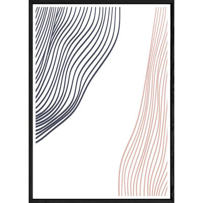 Tableau abstrait avec cadre noir POP – Taille 32x42