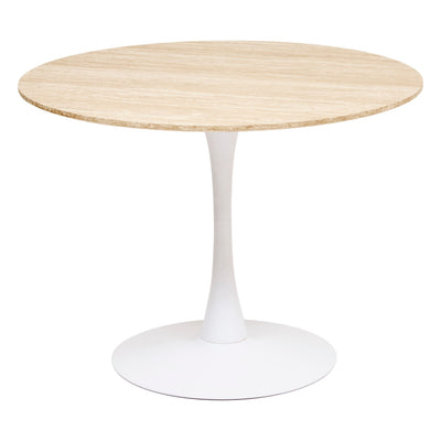 Table à manger ronde en bois effet travertin D100