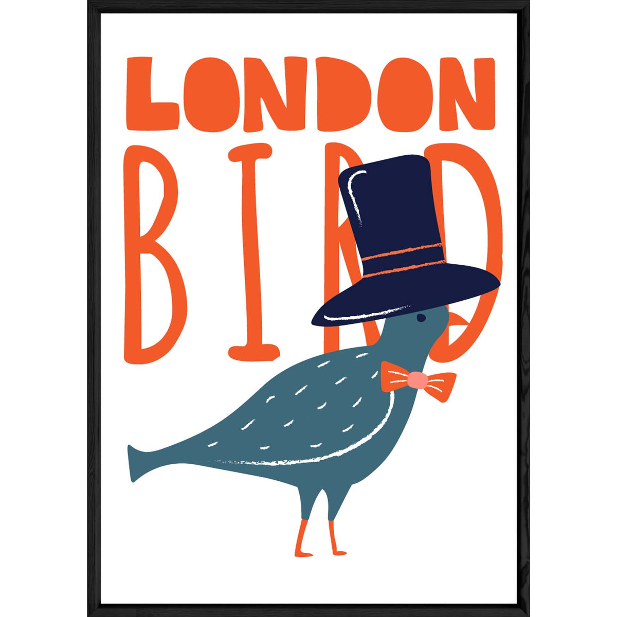Tableau London avec cadre noir POP – Taille 32x42