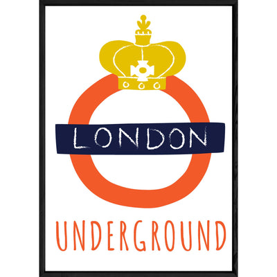 Tableau London avec cadre noir POP – Taille 32x42