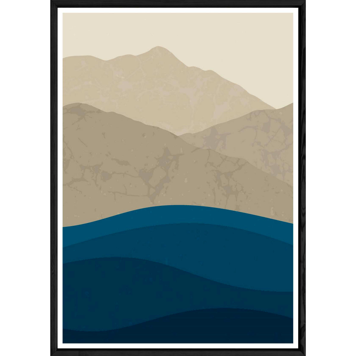 Cuadro de paisaje y mar con marco negro – Tamaño 23x32