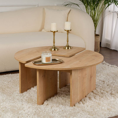 Table basse bois clair 90 x 90 x h41cm