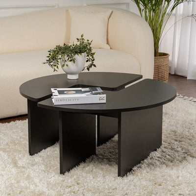 Table basse bois noir 90 x 90 x h41cm