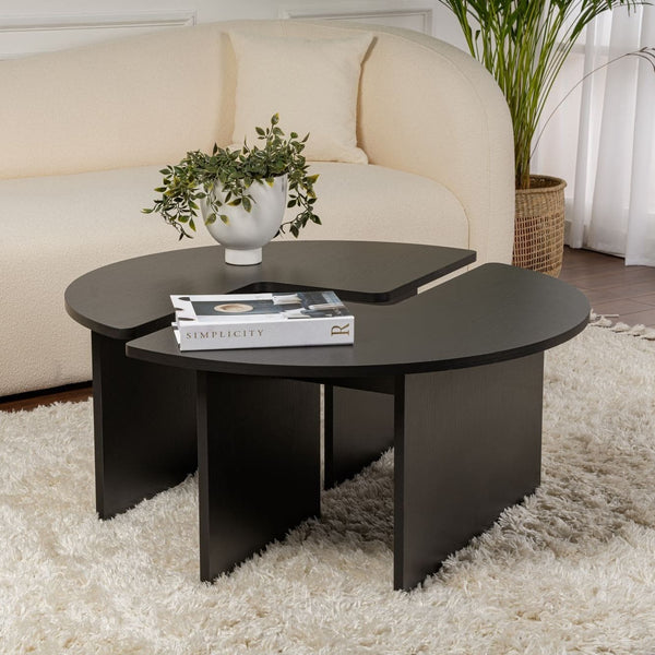 Table basse bois noir 90 x 90 x h41cm