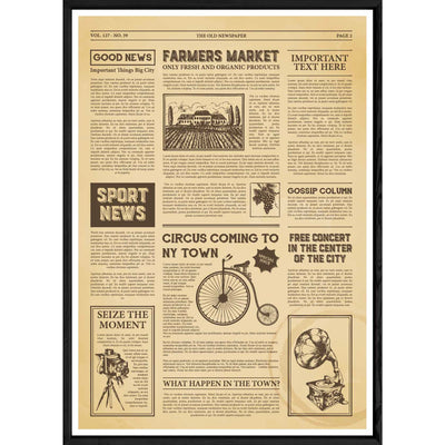 Tableau vintage avec cadre noir – Taille 32x42