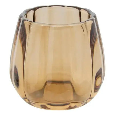 Photophore en verre orange H9