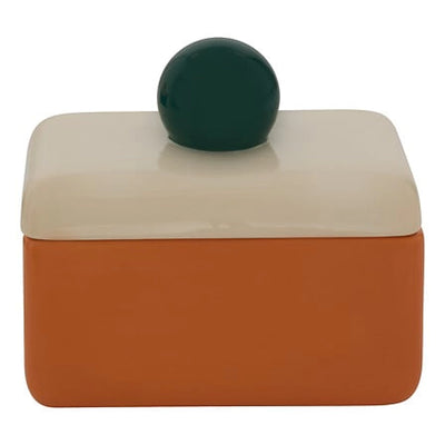 Pot en céramique art déco orange