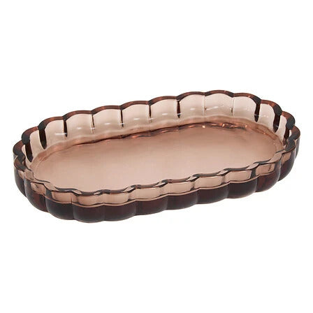 Plateau en verre ambre L20