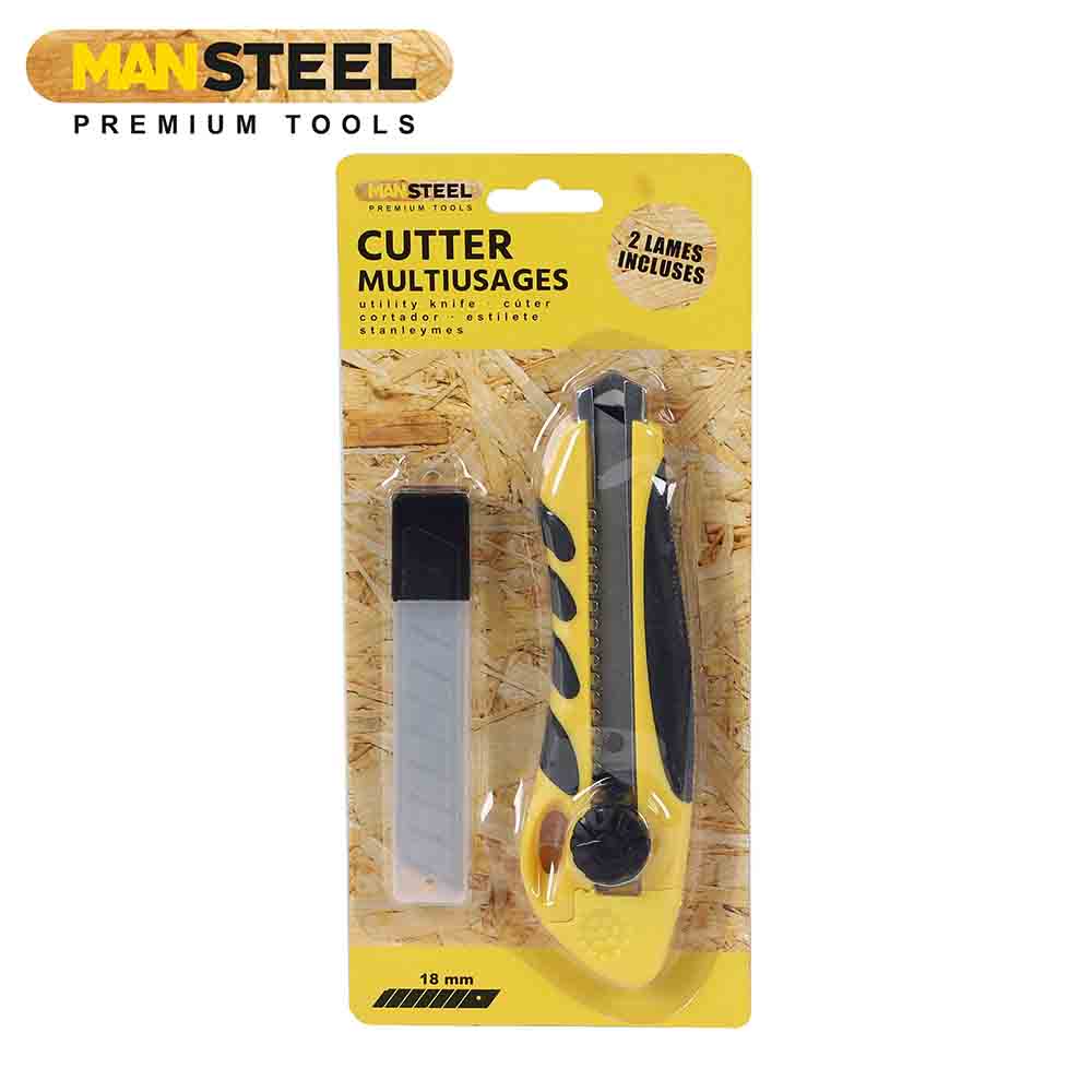 Cutter avec étui et recharges 2 lames