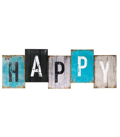 Toile imprimée "Happy" 25x75
