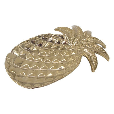 Vide poche ananas doré L23 en grès