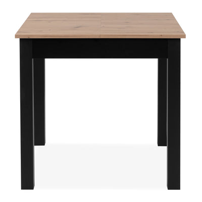 Table à manger extensible de 2 à 4 personnes en bois pied noir L80-120 x P80cm - Fabriqué en Europe