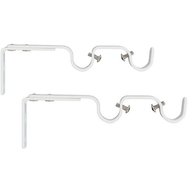 Lot de 2 supports gouttière double ( L165 - L190 / D20 mm) blanc