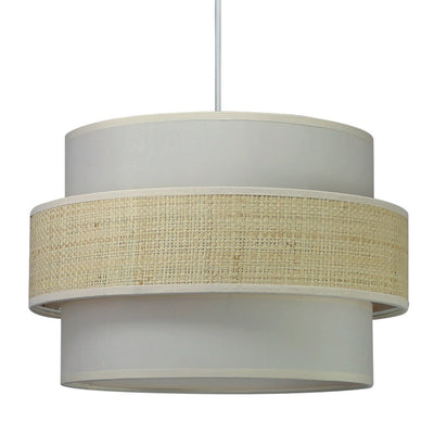 Suspension en rotin blanc D28