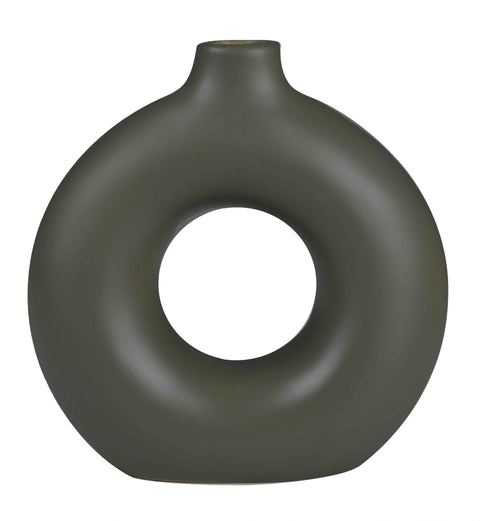 Vase en céramique doonust vert olive H20