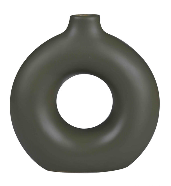 Vase en céramique doonust vert olive H20