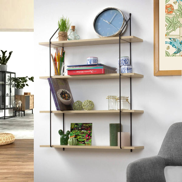 Étagère Murale CALO 4 Niveaux Décor Bois