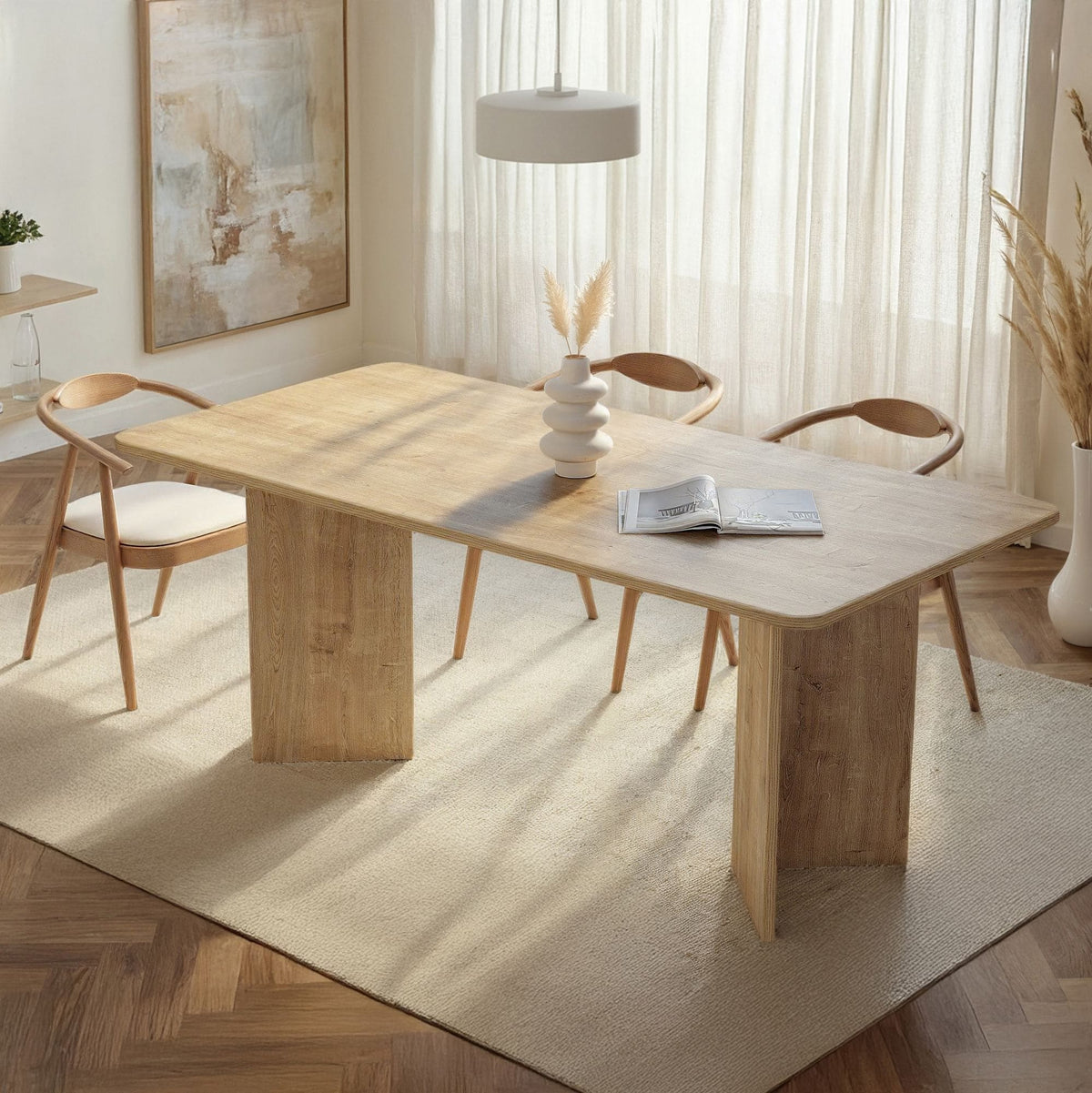 Table de salle à manger - 180x90x75cm - bois clair