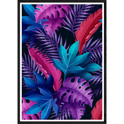 Tableau fleur avec cadre noir POP – Taille 32x42