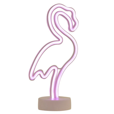 Décoration lumineuse à poser flamant rose H33