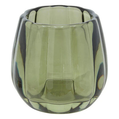 Photophore en verre vert H9