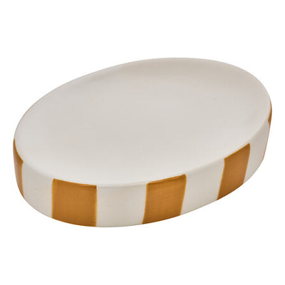 Porte savon en céramique ocre