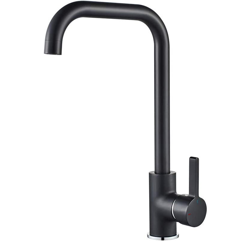 Mitigeur de cuisine noir mat bec haut H35