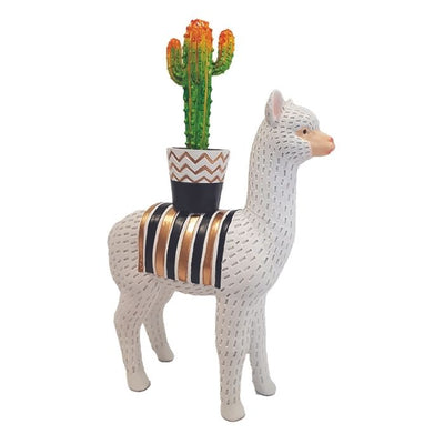 Lama cactus en résine H27