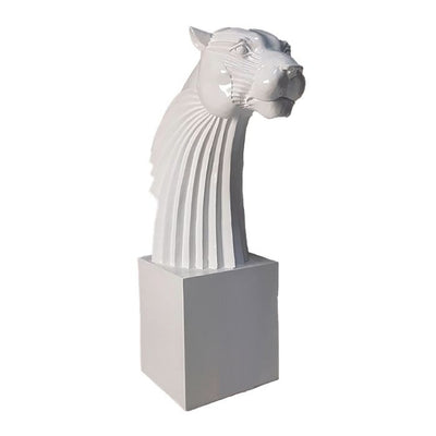 Buste blanc panthère résine H35