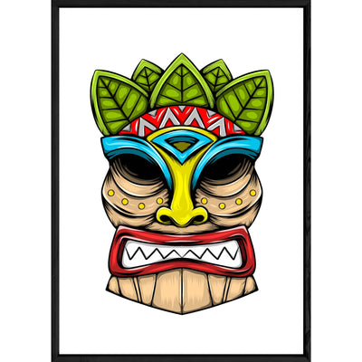 Tableau tiki avec cadre noir – Taille 32x42
