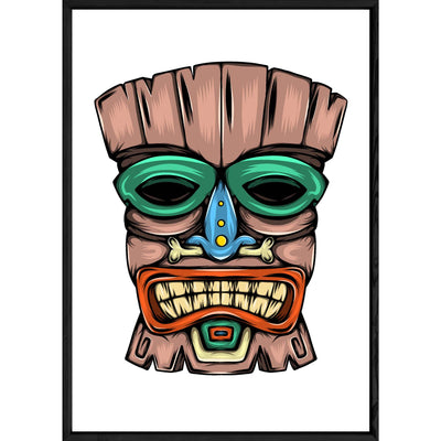 Tableau tiki avec cadre noir – Taille 32x42