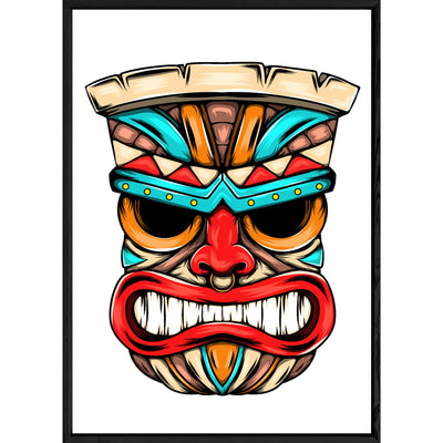 Tableau tiki avec cadre noir – Taille 32x42
