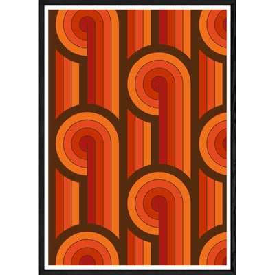 Tableau vintage orange avec cadre noir POP – Taille 32x42