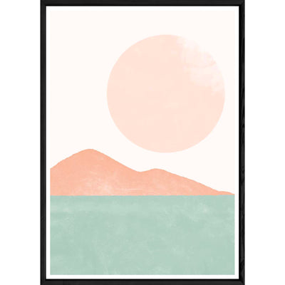 Tableau paysage coloré avec cadre noir – Taille 32x42