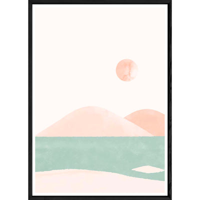 Tableau paysage coloré avec cadre noir – Taille 32x42