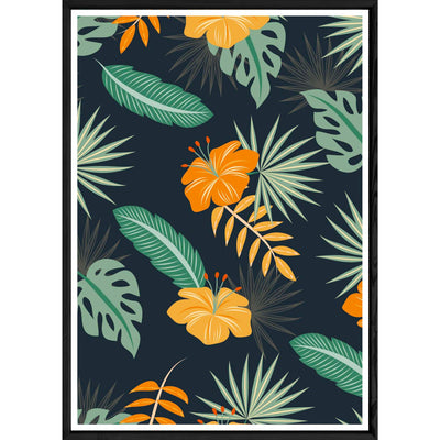 Tableau plante verte avec cadre noir POP – Taille 32x42