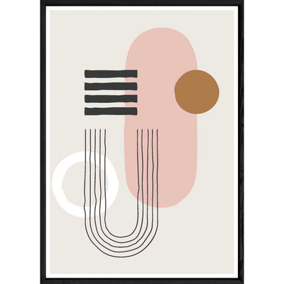 Tableau abstrait coloré avec cadre noir – Taille 32x42